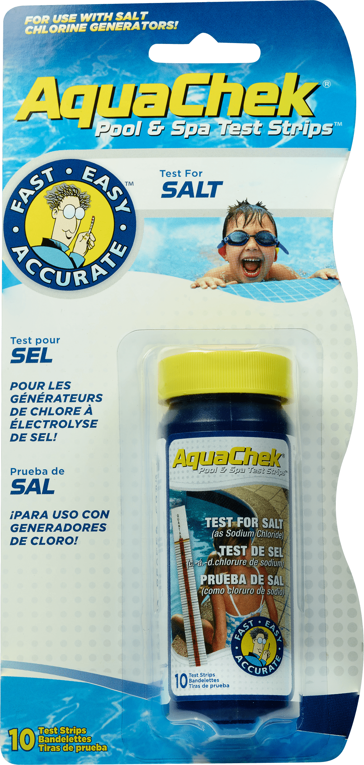 Aquachek Salt 10 Strip/Btl-White - TESTING SUPPLIES